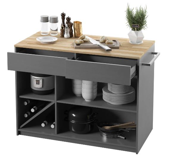 Non-portable kitchen island design