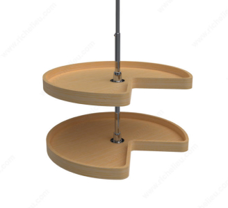Rev A Shelf set of Wood Kidney Shaped Lazy Susans Series 4WLS and LD Richelieu Hardware