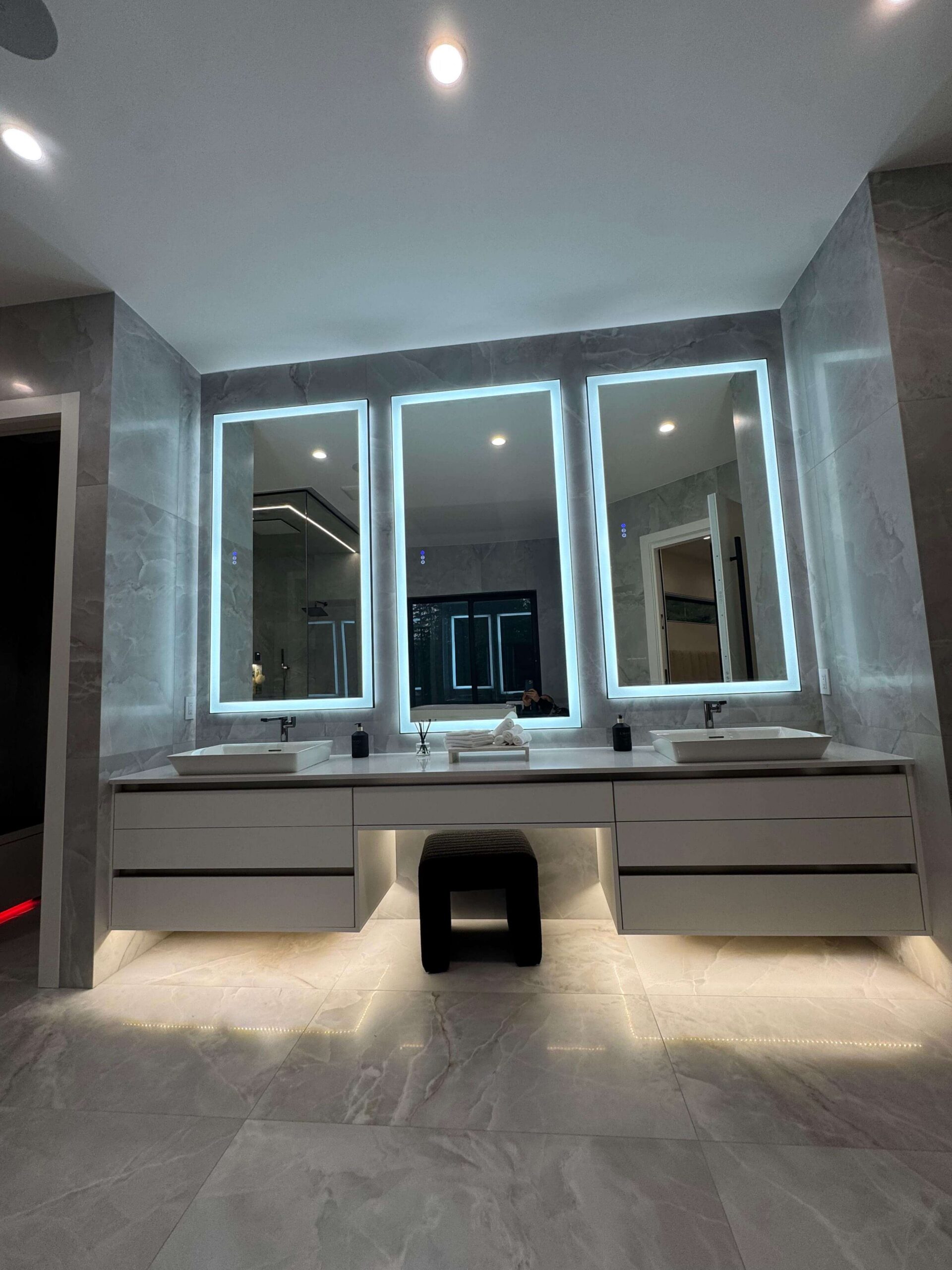 modern custom cabinets led vanity minimalist design