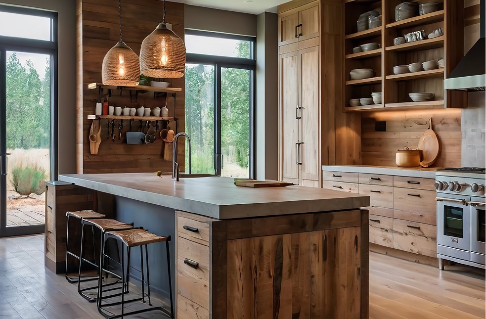 Rustic custom kitchen cabinet