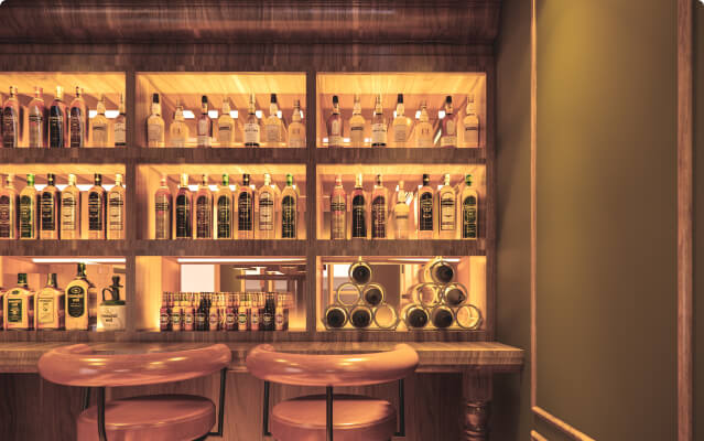 Built In Bars and Beverage Storage