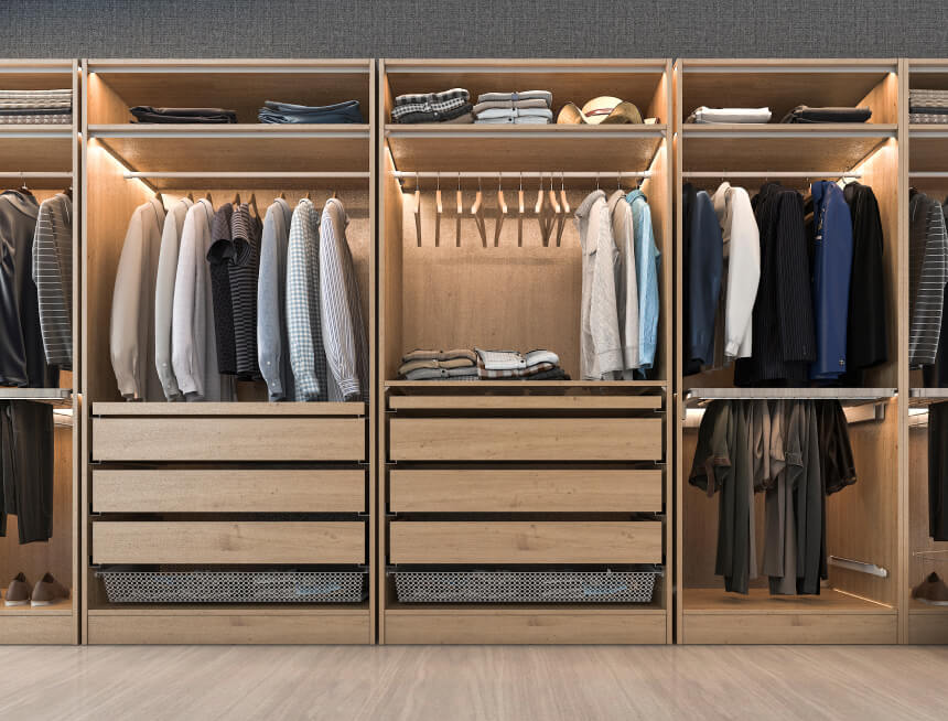 custom closet features